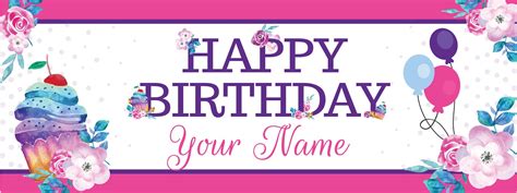 Happy Birthday Banner Name Banner Birthday Sign Custom | Etsy