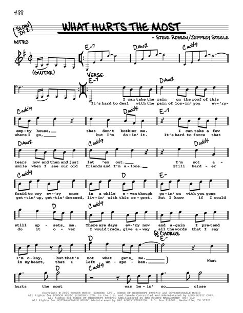 What Hurts The Most Sheet Music | Rascal Flatts | Real Book – Melody, Lyrics & Chords