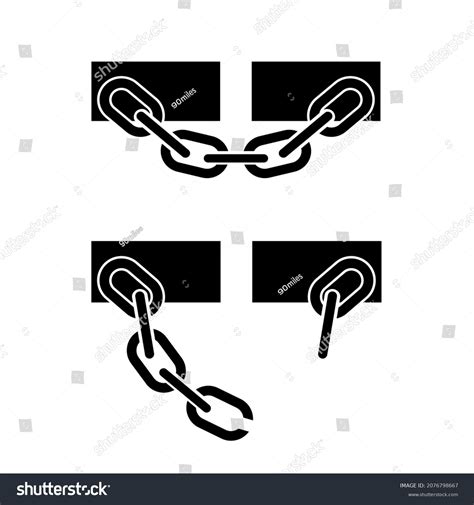 Broken Handcuffs Manacles Shackles Icon Unchained Stock Illustration ...