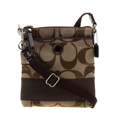 Coach Brown/Beige Signature Canvas Swingpack Crossbody Bag Coach | The Luxury Closet