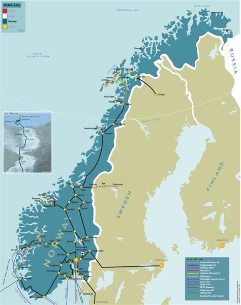 Norway train map - Norway rail map (Northern Europe - Europe)