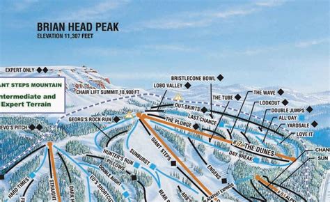 2017 BRIAN HEAD Utah Ski Map | Etsy