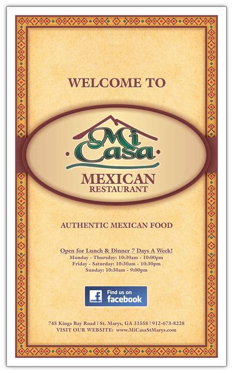 Mi Casa Mexican Restaurant | Our Menu