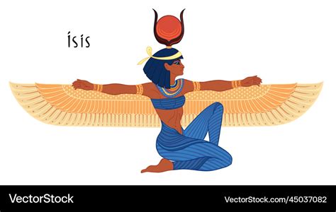 Isis goddess of life and magic in egyptian Vector Image