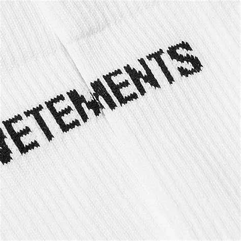 Vetements Logo Sock in White Vetements