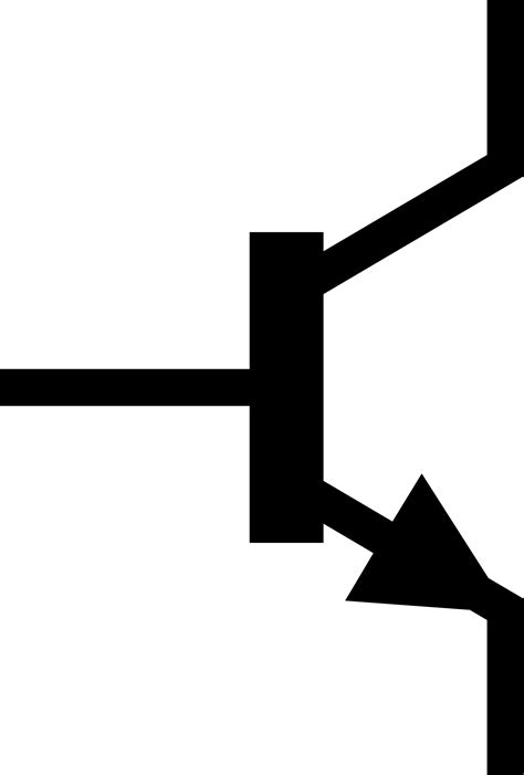 Clipart - IEC NPN Transistor Symbol, alternate