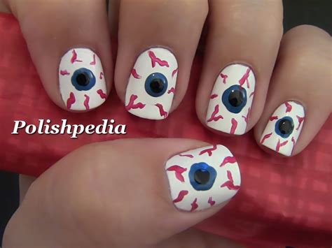 Bloodshot Eyes Nail Art for Halloween | Polishpedia: Nail Art | Nail Guide | Shellac Nails ...