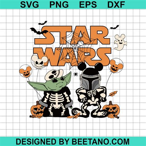 Star Wars Characters Halloween SVG, Skeleton Star Wars SVG, Skeleton ...