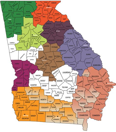 Georgia Map With Counties C94