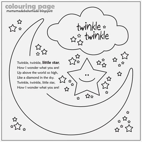 Twinkle twinkle little star colouring page – Artofit