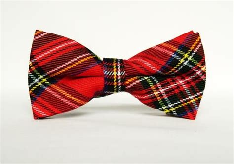 Men's Red Tartan Bow tie Pre-Tied Scottish Red Bow tie Gift Wedding Bow tie Royal Stewart Tartan ...