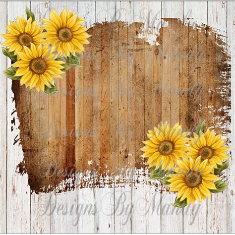 Wood and Sunflower Background Background Images PNG PNG | Etsy