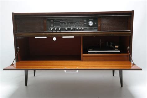 SOLD | 60's Grundig Vintage Record Changer Stereo Console - AM/FM Tune ...