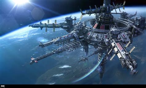 concept ships: Horizon space station by Alexey Pyatov | Space station, Space station art ...