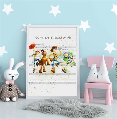 Toy Story Music Sheet Toy Story Note Sheet Buzz Woody Poster | Etsy