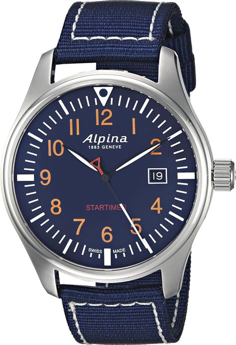 Alpina Men's Analog Swiss Quartz Watch with Nylon Strap AL-240N4S6 ...