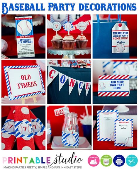 Baseball Party Decorations - Baseball Birthday Party - Printable ...