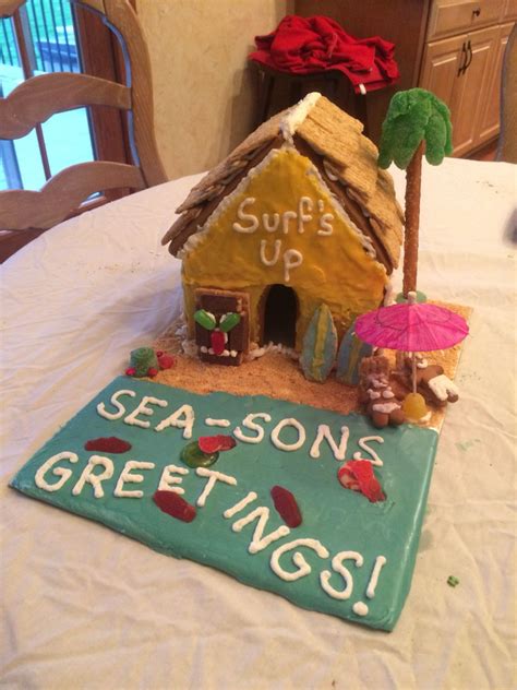 Beach Themed Gingerbread House | Homemade gingerbread house ...