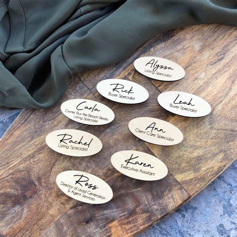 Engraved Custom Name Tags Magnetic or Safety Pin Premium | Etsy