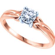 White and Rose Gold Diamond Solitaire Engagement Ring | LatestWeddingFashion.com