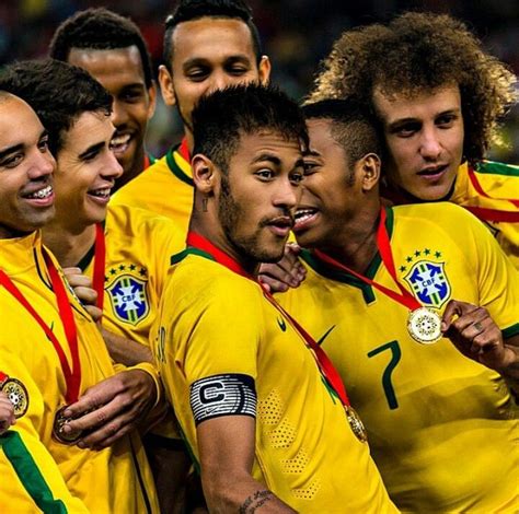 Teammates celebrating 2-0 win against Argentina. Captained by Neymar Football Brazil, Brazil ...