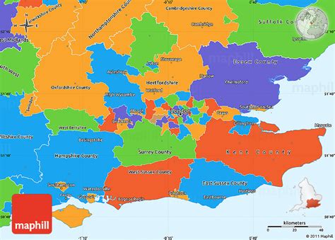 Political Simple Map of South East