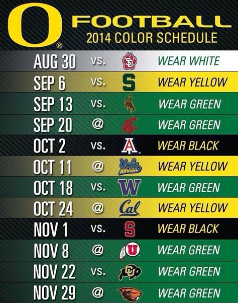 oregon+duck+football+color+schedule+2014 | Oregon Ducks Release Color Schedule To Please ...