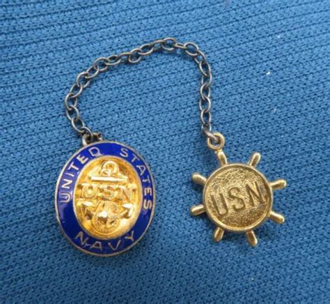 VINTAGE USN U.S. Navy Fouled Anchor & Ship Wheel Sterling Sweetheart Pin $18.95 - PicClick