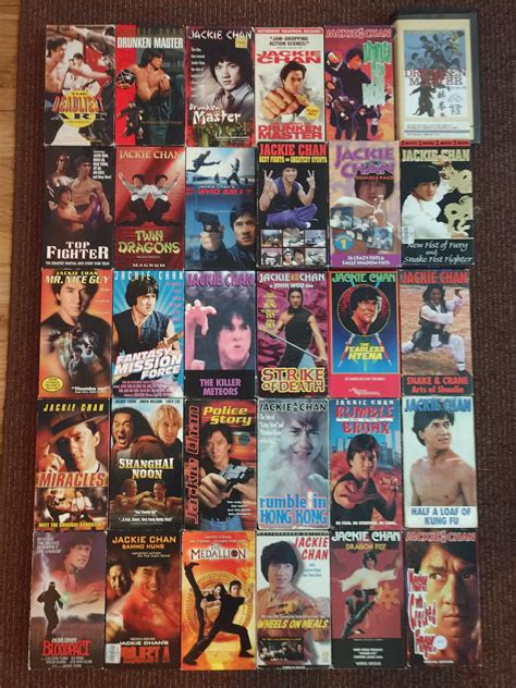 My entire Jackie Chan collection. He's been in so many movies. I'll never have them all. : r/VHS