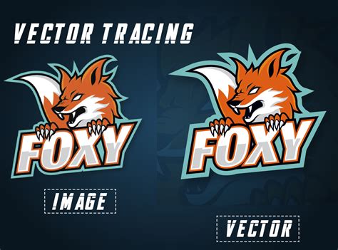 Foxy Logo Vector tracing/redraw logo by quality_vector on Dribbble