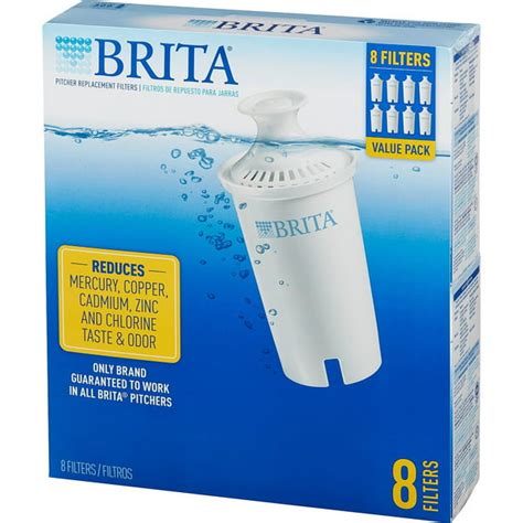 Brita Water Filter Pitcher Advanced Replacement Filters, 8 Ct - Walmart ...