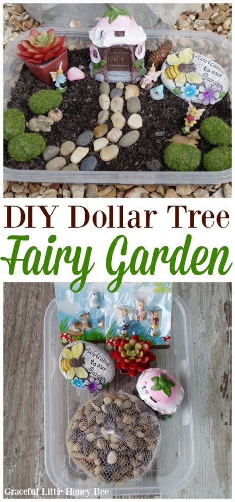 DIY Dollar Tree Fairy Garden - Graceful Little Honey Bee