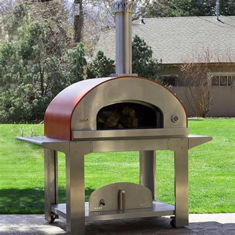 Bella Ultra 40-Inch Outdoor Wood-Fired Pizza Oven On Cart - Red - BEUS40R : BBQGuys