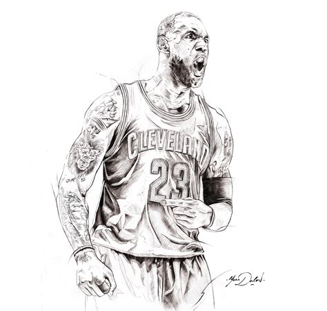 Lebron James Sketch at PaintingValley.com | Explore collection of ...