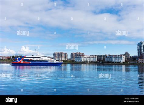 Victoria Clipper high speed ferry entering Victoria harbour. Victoria, BC. Canada Stock Photo ...