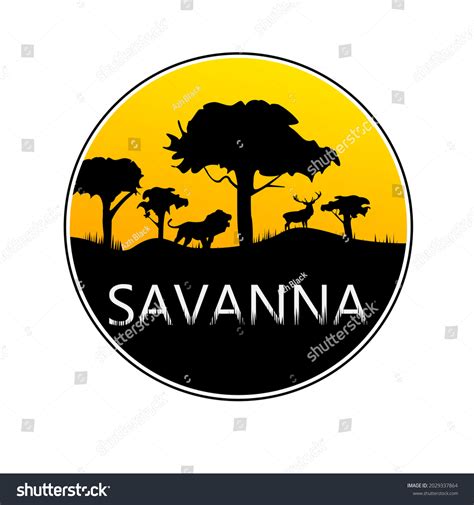 Savanna Logo Illustration Vector Template Lion Stock Vector (Royalty Free) 2029337864 | Shutterstock