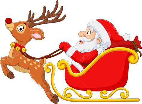 Christmas Santa Reindeer Vector Design Images, Christmas Cartoon Santa ...