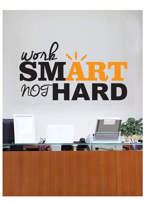 Work Smart not Hard, Office Motivational Quotes Wall Sticker/Wall Decal ...