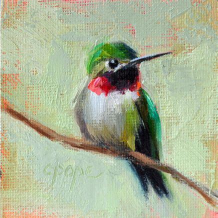 Mini hummingbird oil painting by Cat Pope, contemporary impressionism ...