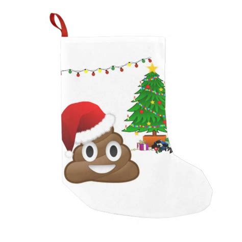 christmas poo emoji xmas stocking small christmas stocking | Zazzle