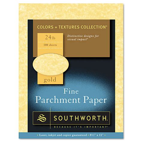 Southworth SOUP994CK336 Parchment Specialty Paper, Gold, 24lb, 8 1/2 x ...