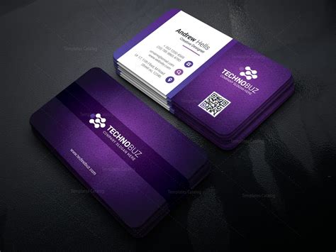 Purple Modern Business Card Template 000766 - Template Catalog