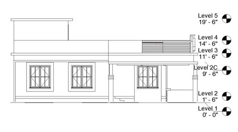 Right side elevation of the house plan is given in this 2d autocad ...