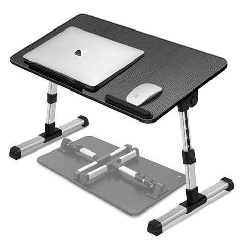 Laptop Lap Desk - Small/Black, Bed Tray Table with Foldable Legs, Angle & Height Adjustable ...