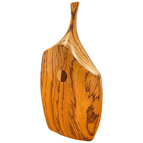 California Modern Carved Wood Vase by Bill Haskell at 1stDibs