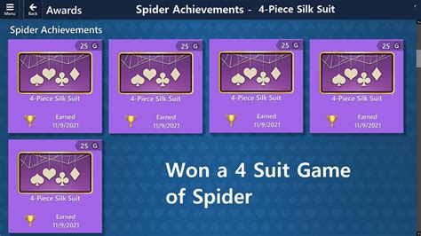 4 Piece Silk Suit - Awards | Spider Achievements | Microsoft Solitaire ...