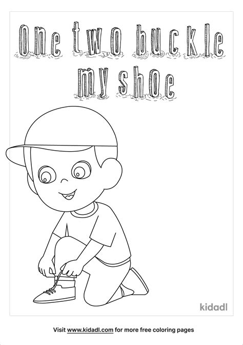 40 + 1 2 Buckle My Shoe Coloring Page Printable One Two Buckle My Shoe