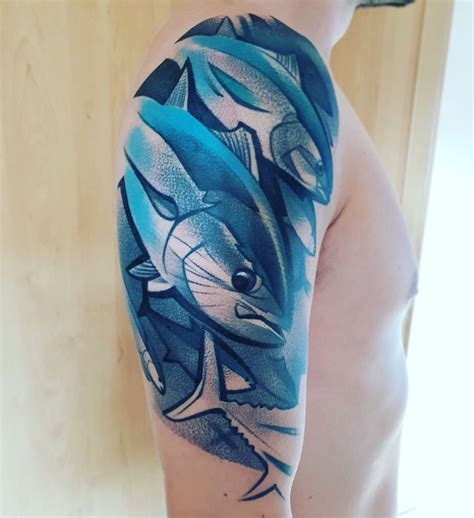 My bluefin tuna tattoo by the talented Lukas Zglenicki at CYKADA TATTOO, Poland. http://www ...