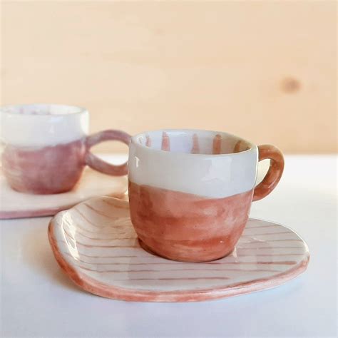Handmade Ceramic Turkish Coffee Cups 😍 El Yapımı Seramik Çizgili Türk ...