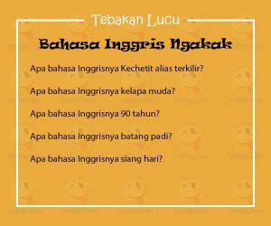 Tebak Tebakan Lucu Bahasa Inggris Bikin Ngakak - YEDEPE.COM